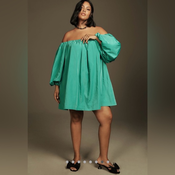 MARE MARE ANTHROPOLOGIE PUFF SLEEVE OFF THE SHOULDER MINI DRESS XXS - Picture 7 of 16